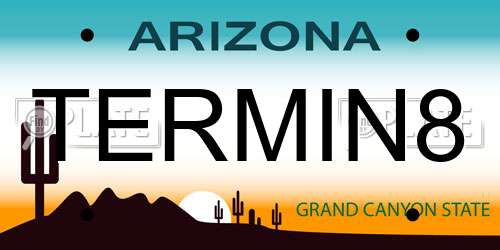 TERMIN8 Arizona License Plate