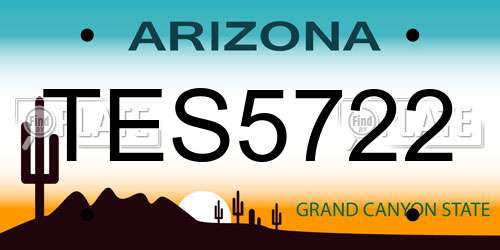 TES5722 Arizona License Plate