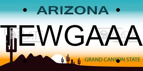 TEWGAAA Arizona License Plate