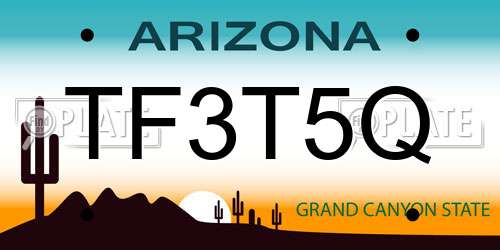 TF3T5Q Arizona License Plate