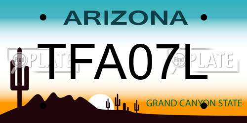 TFA07L Arizona License Plate
