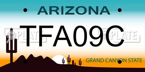 TFA09C Arizona License Plate
