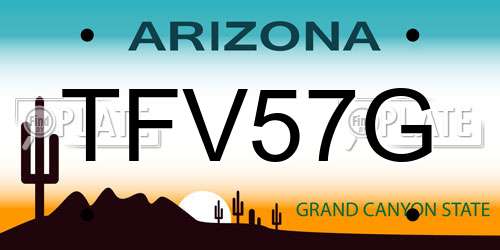 TFV57G Arizona License Plate