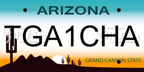 TGA1CHA Arizona License Plate