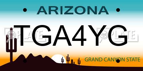 TGA4YG Arizona License Plate