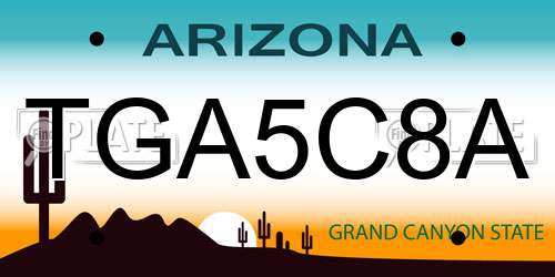 TGA5C8A Arizona License Plate