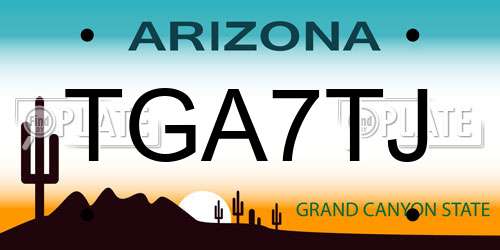 TGA7TJ Arizona License Plate