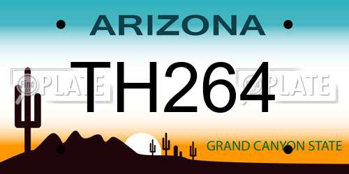 TH264 Arizona License Plate