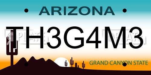 TH3G4M3 Arizona License Plate