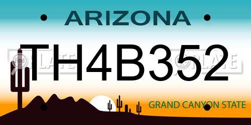TH4B352 Arizona License Plate