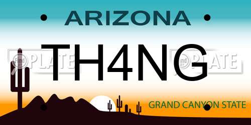TH4NG Arizona License Plate