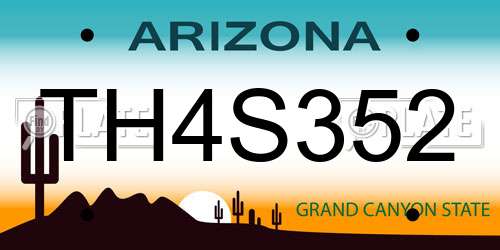 TH4S352 Arizona License Plate