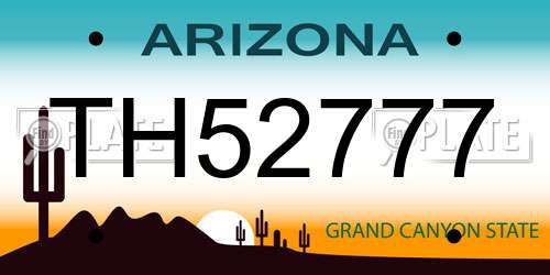 TH52777 Arizona License Plate