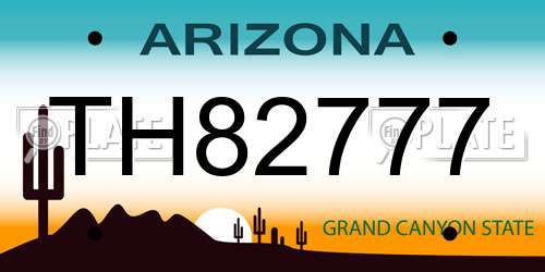 TH82777 Arizona License Plate