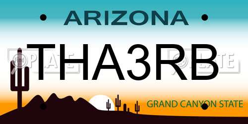 THA3RB Arizona License Plate