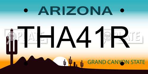 THA41R Arizona License Plate