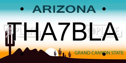 THA7BLA Arizona License Plate