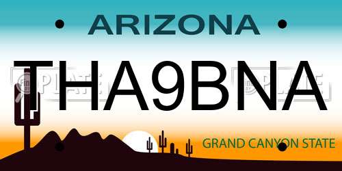 THA9BNA Arizona License Plate