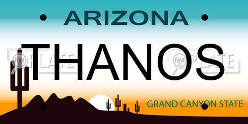 THANOS Arizona License Plate