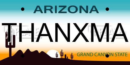 THANXMA Arizona License Plate