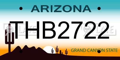 THB2722 Arizona License Plate