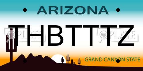 THBTTTZ Arizona License Plate