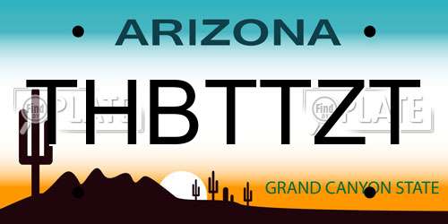 THBTTZT Arizona License Plate