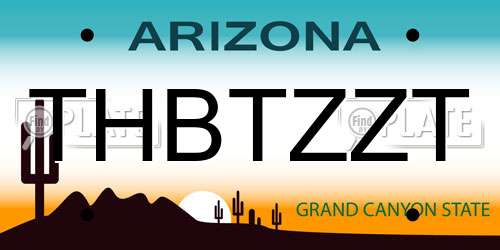 THBTZZT Arizona License Plate