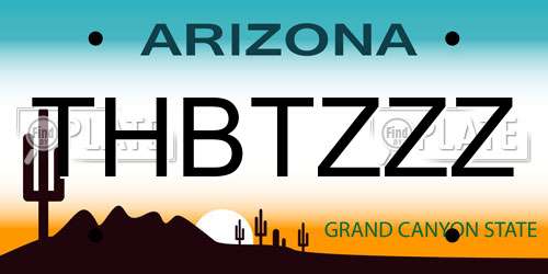 THBTZZZ Arizona License Plate