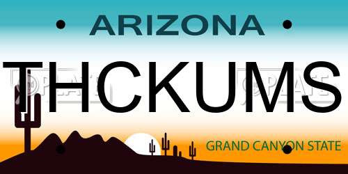 THCKUMS Arizona License Plate
