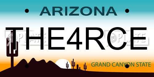 THE4RCE Arizona License Plate