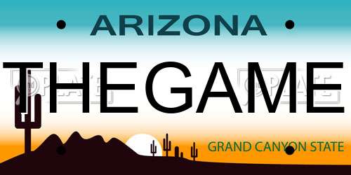 THEGAME Arizona License Plate