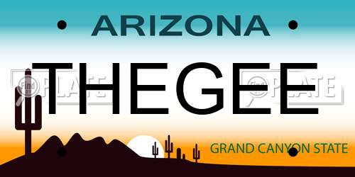 THEGEE Arizona License Plate