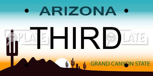 THIRD Arizona License Plate