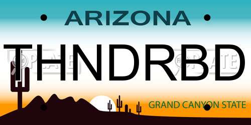 THNDRBD Arizona License Plate