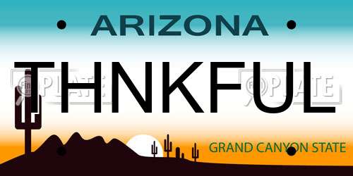 THNKFUL Arizona License Plate