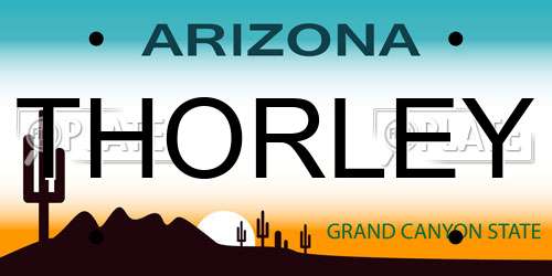 THORLEY Arizona License Plate