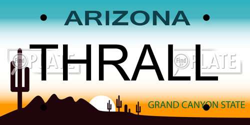 THRALL Arizona License Plate