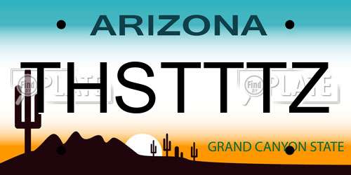 THSTTTZ Arizona License Plate