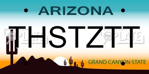 THSTZTT Arizona License Plate