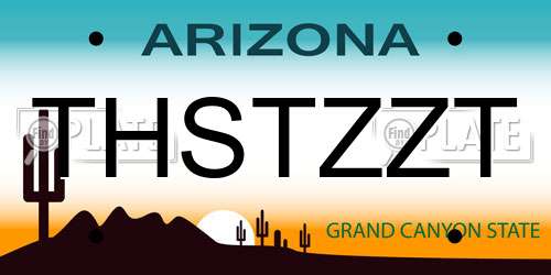 THSTZZT Arizona License Plate