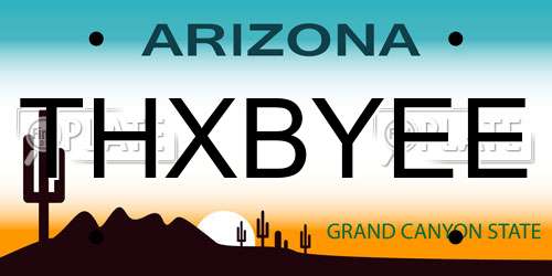 THXBYEE Arizona License Plate