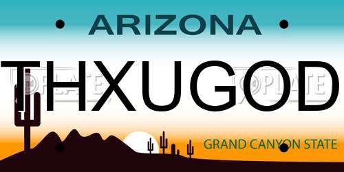 THXUGOD Arizona License Plate