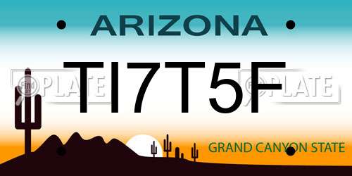TI7T5F Arizona License Plate