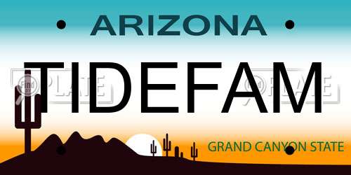 TIDEFAM Arizona License Plate