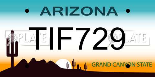 TIF729 Arizona License Plate