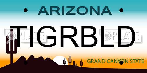 TIGRBLD Arizona License Plate