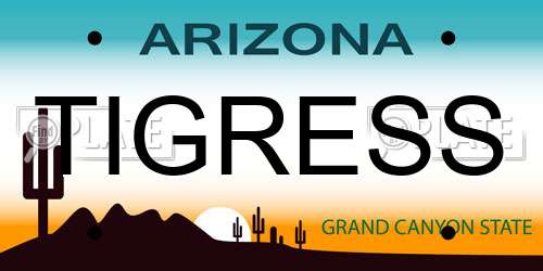 TIGRESS Arizona License Plate