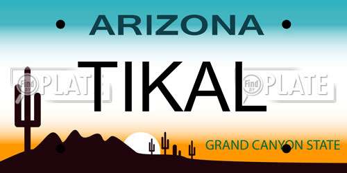 TIKAL Arizona License Plate