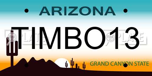 TIMBO13 Arizona License Plate